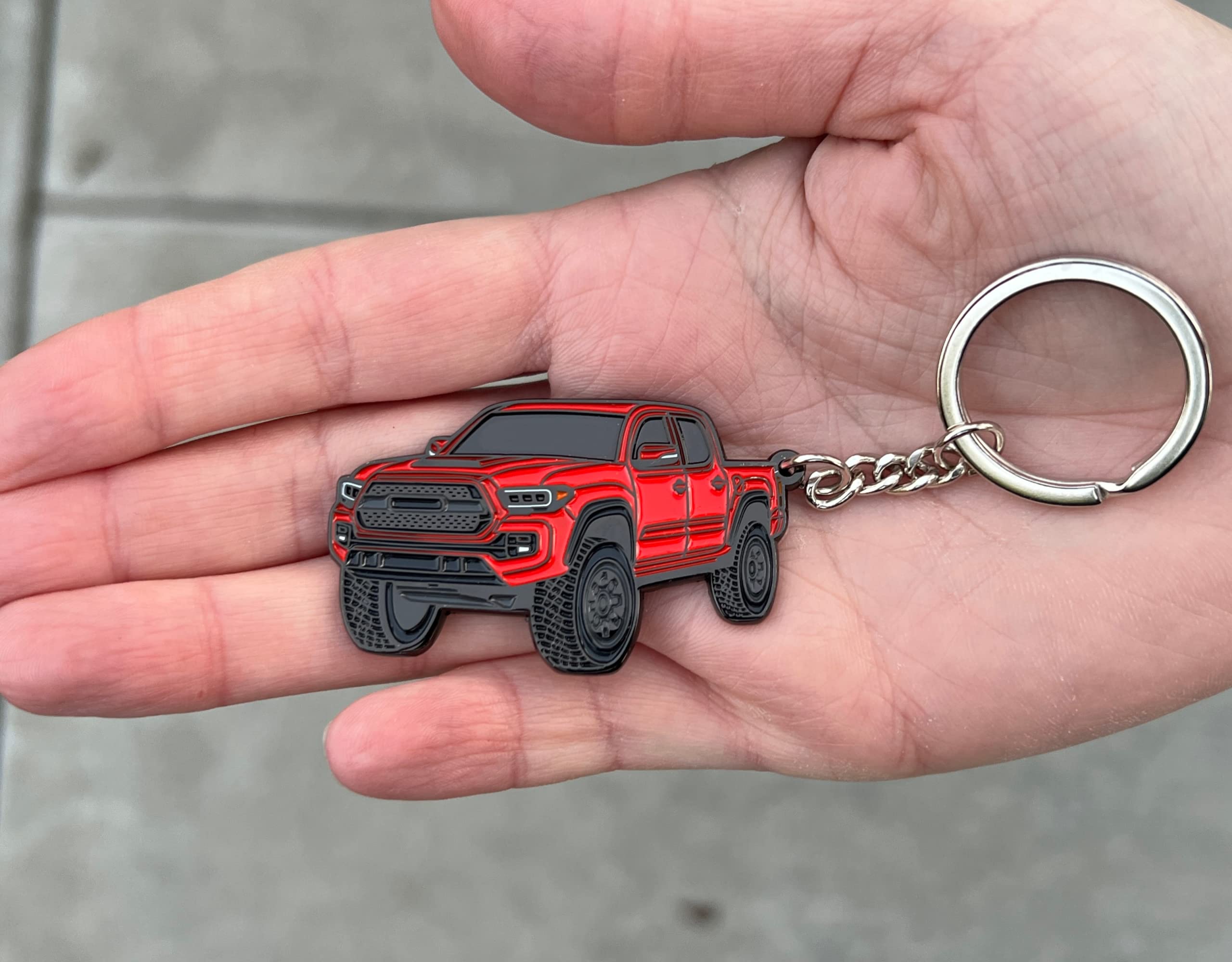 FOUR WHEEL BEAST Tacoma Keychain - Tacoma Accessories 2016-2022 mods - Pro Sport Off Road Cool PRO Key Chain Fob Cover - 3rd gen off road Toy Truck (Red)