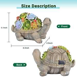 GIGALUMI Solar Garden Statues Turtle Figurine Lights for Outside, Yard Decorations Outdoor, Garden Decor Unique Birthday Housewarming Gifts for Mom, Women for Mothers Day