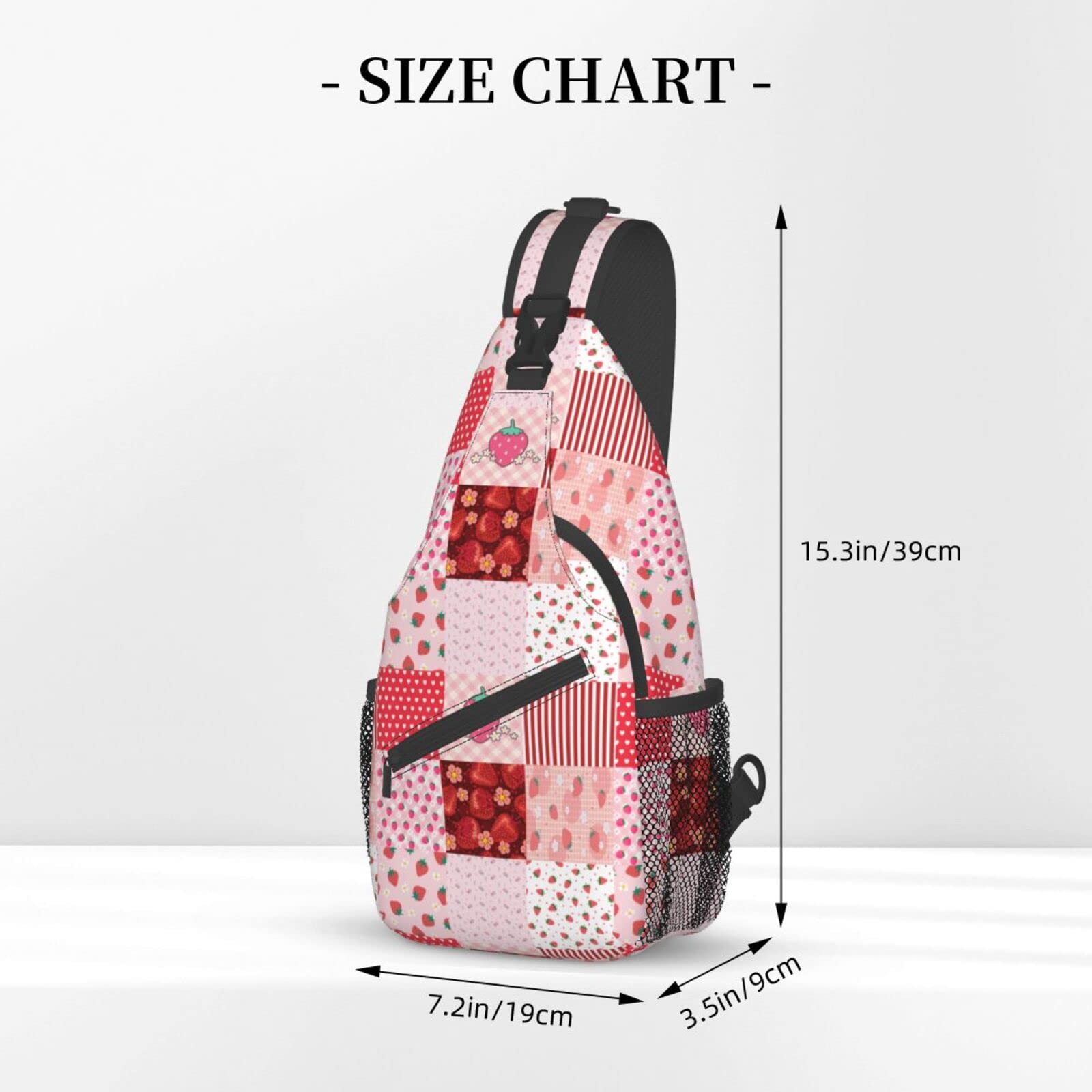 ASYG Strawberry Sling Bag Cute Crossbody Chest Daypack Casual Backpack Gilrs Shoulder Bag