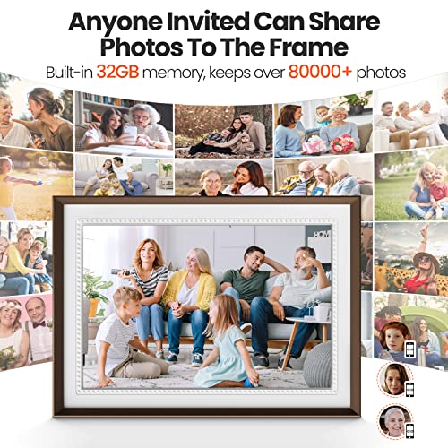 10.1 Inch Digital Picture Frame, WiFi Digital Photo Frame with 32GB Storage and SD Card Slot, Free Storage, IPS HD Touch Screen - Gift for Friends and Family