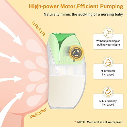 MISSAA Wearable Breast Pump, High Efficient Hands Free Pumps with 3 Modes & 8 Levels of Longest Battery LED Display, Double Portable Electric Breast Pump Fits for Most Size (13-26mm), Green