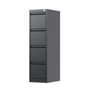 SUXXAN 4 Drawer File Cabinet, Metal Vertical File Storage Cabinet with Lock, Office Home Steel File Cabinet for A4 Letter/Legal Size, 14.96" W x 17.72" D x 52.36" H, Assembly Required (Black)…