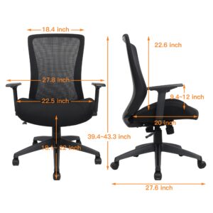 Big and Tall Office Chair for Heavy People 400lb, Ergonomic Desk Chair Mesh Computer Chair with Lumbar Support, Adjustable Height and Armrests