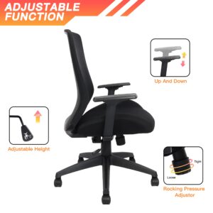 Big and Tall Office Chair for Heavy People 400lb, Ergonomic Desk Chair Mesh Computer Chair with Lumbar Support, Adjustable Height and Armrests