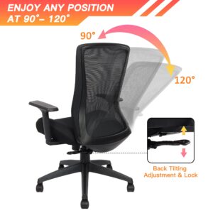 Big and Tall Office Chair for Heavy People 400lb, Ergonomic Desk Chair Mesh Computer Chair with Lumbar Support, Adjustable Height and Armrests