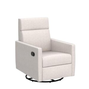 LUMISOL Modern Swivel Glider Rocker Recliner, Manual Recliner Gliders for Nursery, Upholstered Glider Reclining Chair with Tall Back for Living Room, Bedroom, Tan
