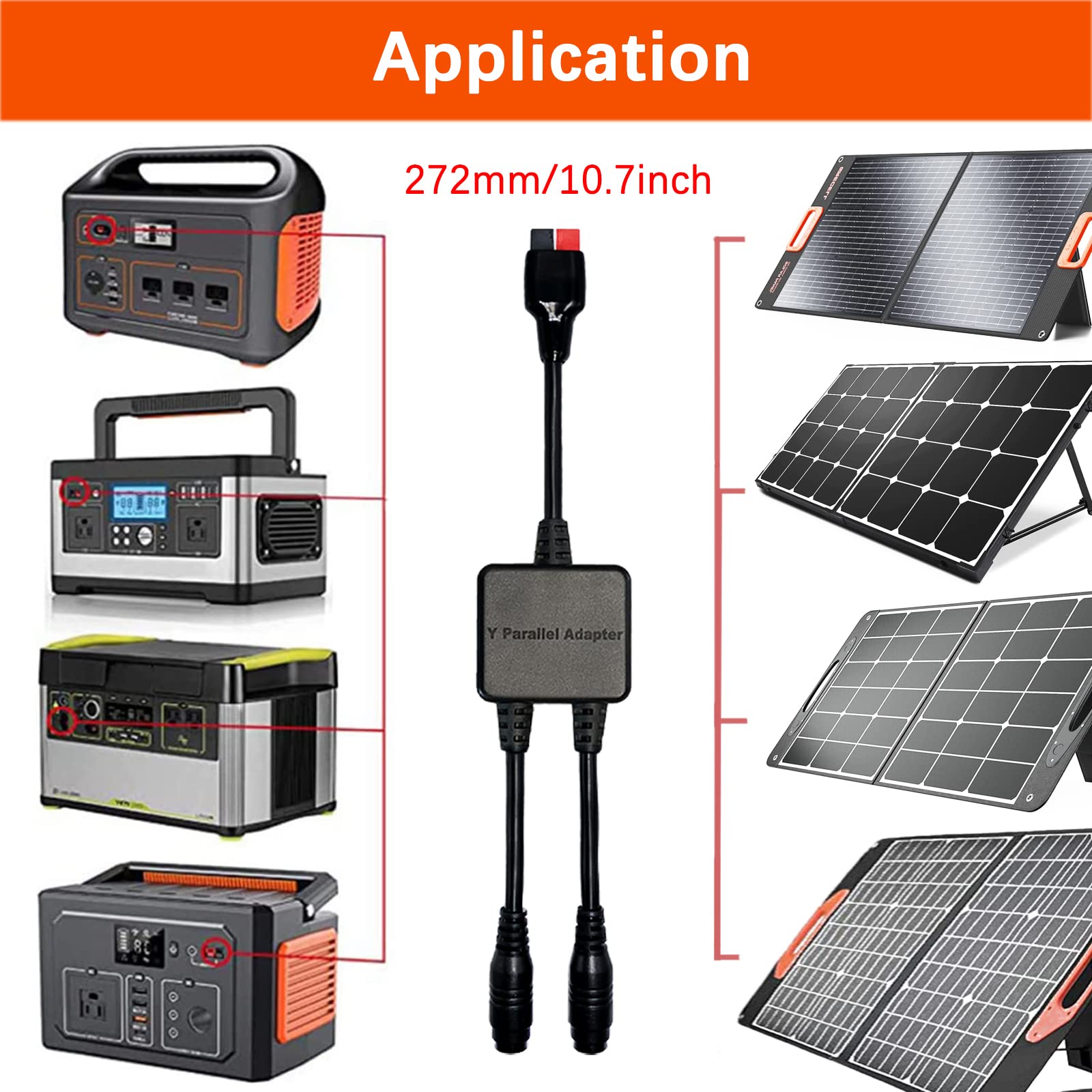 KarlKers 8mm Adapter to Anderson Y Parallel, High Power Port HPP to 8mm Connector for Solar Panel Reverse Current Protection Charge Solar generator Compatible with Goal Zero Jackery Anderson Powerpole