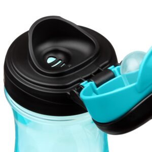 Chicco 12oz. My Tumbler Open Rim Water Bottle with Free-Flow Spout | Spill Proof when Lid is Closed | Flip-Up Carry Handle | Top-Rack Dishwasher Safe | Easy to Hold Toddler Cup | Teal | 2+ Years