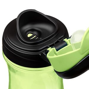 Chicco 12oz. My Tumbler Open Rim Water Bottle with Free-Flow Spout | Spill Proof when Lid is Closed | Flip-Up Carry Handle | Top-Rack Dishwasher Safe | Easy to Hold Toddler Cup | Green | 2+ Years