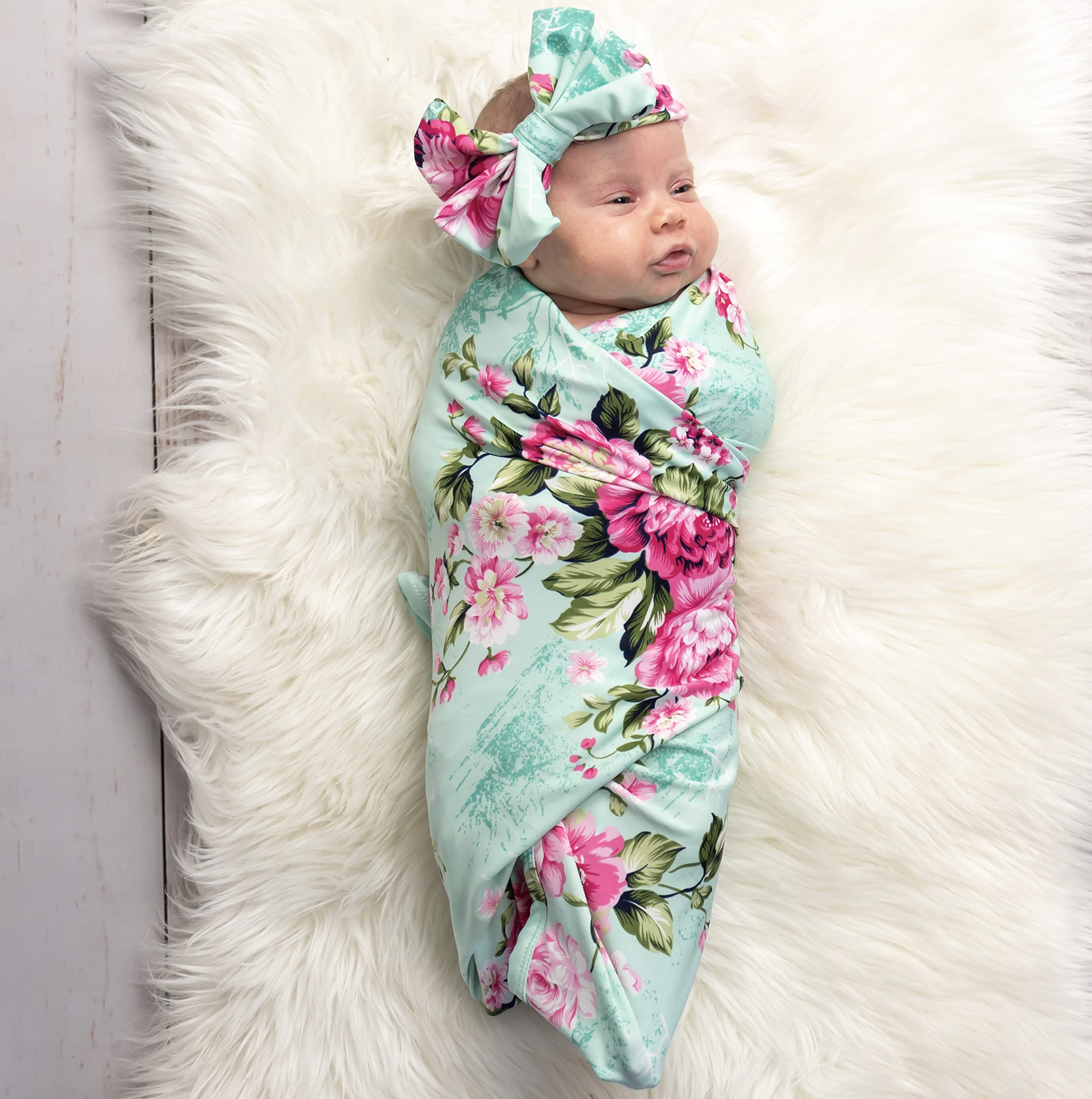DOUBLE THE SPRINKLES Maternity Robe & Swaddle Set, Mom & Baby Me Outfits Matching, Hospital Gown, Blanket & Hat.