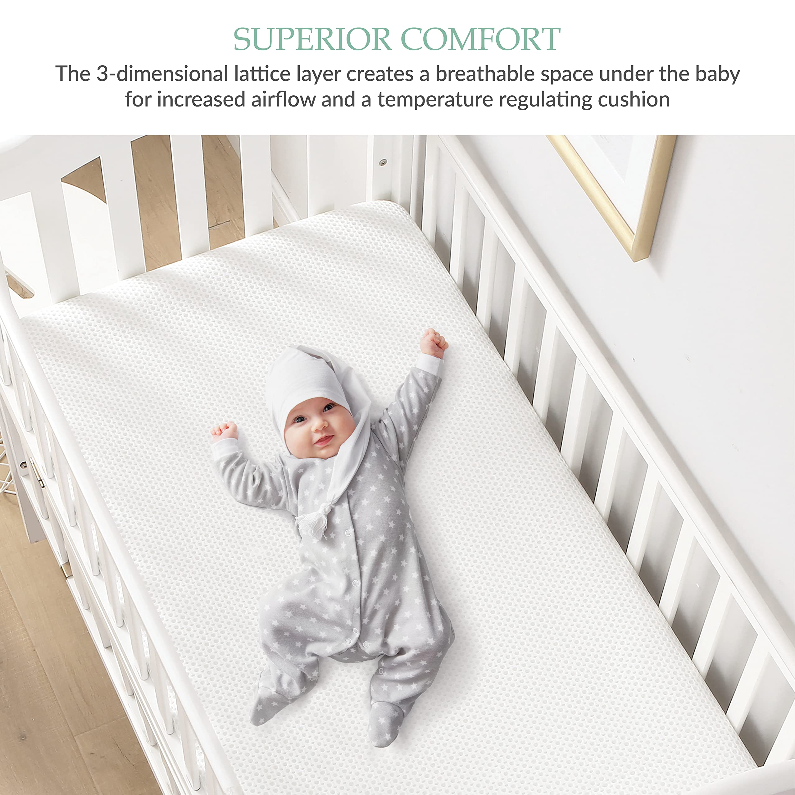 Breathable Mini Crib Waterproof Mattress Protector Pad- Hypoallergenic - Noiseless - Washable- Breath Easy, Babies and Toddlers, Lab Tested - Mini Crib Size 24"X38" by Slumberfy