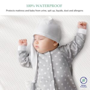 Breathable Mini Crib Waterproof Mattress Protector Pad- Hypoallergenic - Noiseless - Washable- Breath Easy, Babies and Toddlers, Lab Tested - Mini Crib Size 24"X38" by Slumberfy