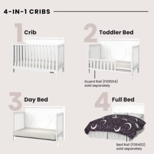 Child Craft Orbit Crib, Dresser and Chest Nursery Set, 3-Piece, Includes 4-in-1 Convertible Crib, Dresser and Chest, Grows with Your Baby (Matte White)