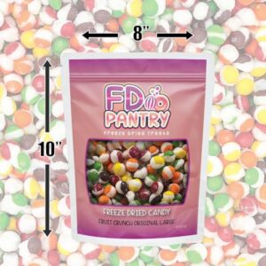 Fruit Crunch Original Candy Freeze Dried 16 oz 1 pound - Assortment Strawberry, Orange, Lemon, Grape, Lime Flavors Large 1lb Big Bag Pouch - Ideal Gift Snack 16oz