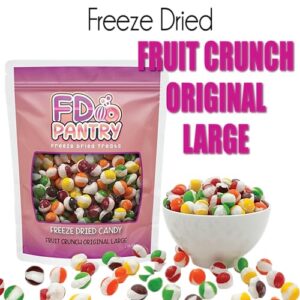 Fruit Crunch Original Candy Freeze Dried 16 oz 1 pound - Assortment Strawberry, Orange, Lemon, Grape, Lime Flavors Large 1lb Big Bag Pouch - Ideal Gift Snack 16oz