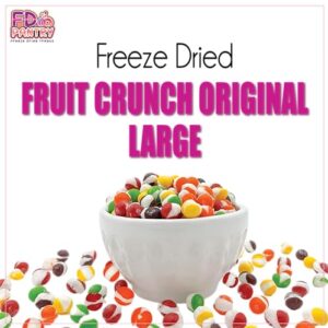 Fruit Crunch Original Candy Freeze Dried 16 oz 1 pound - Assortment Strawberry, Orange, Lemon, Grape, Lime Flavors Large 1lb Big Bag Pouch - Ideal Gift Snack 16oz