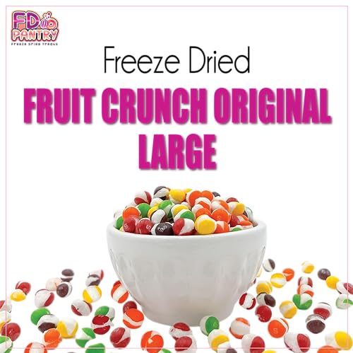 Fruit Crunch Original Candy Freeze Dried 16 oz 1 pound - Assortment Strawberry, Orange, Lemon, Grape, Lime Flavors Large 1lb Big Bag Pouch - Ideal Gift Snack 16oz