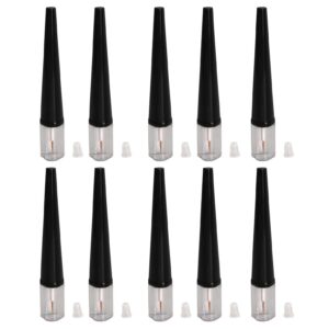 Liquid Bottle, 10pcs Eyelash Growth Liquid Bottle, Refillable Transparent Empty Eyeliner Tubes with Black Cover for Cosmetic 5ml