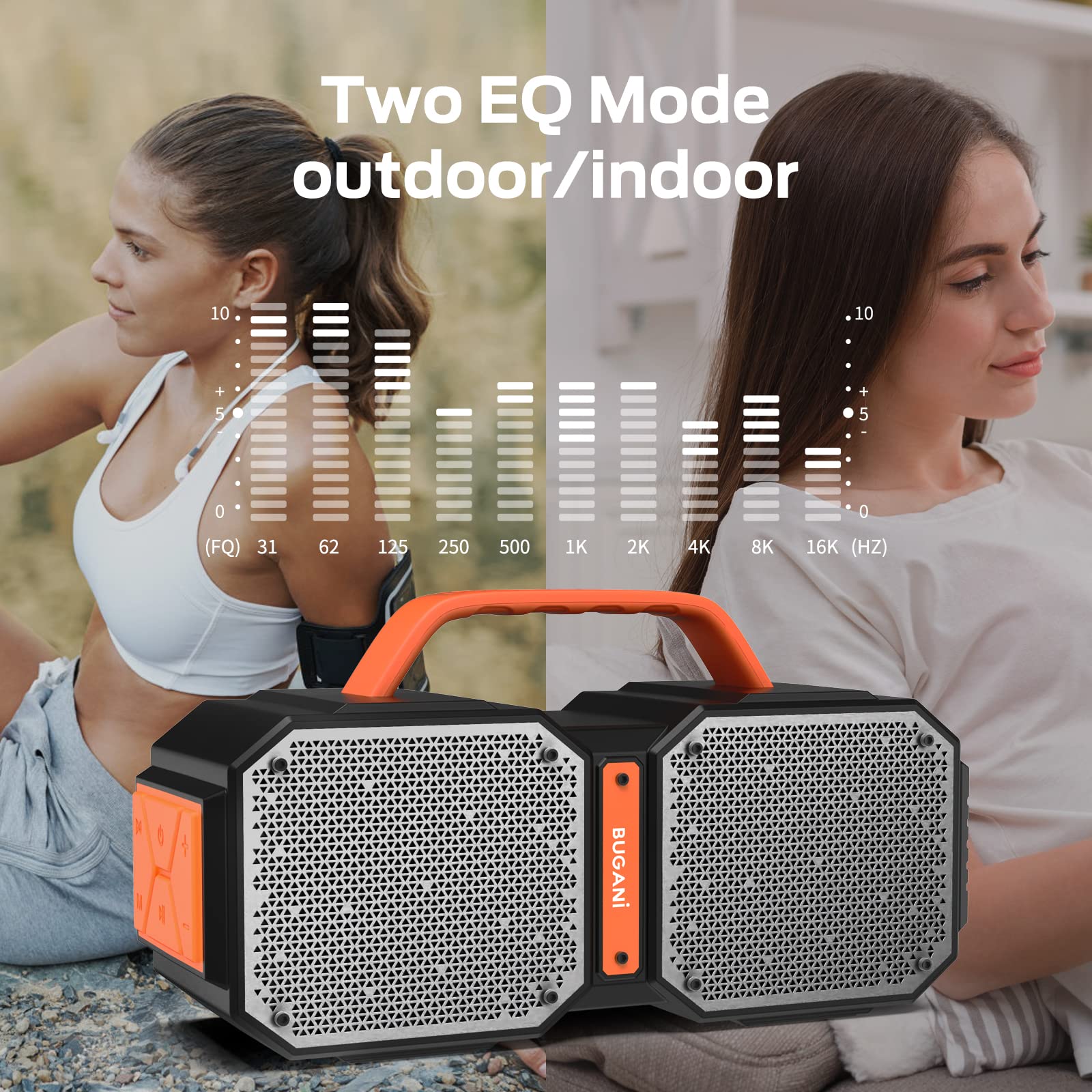 BUGANI M83 Speaker IPX6 Waterproof Portable LargeWireless Speaker,Bluetooth 5.2, Wireless Two Pairing,24H Playtime,Suitable for Family Gatherings and Outdoor