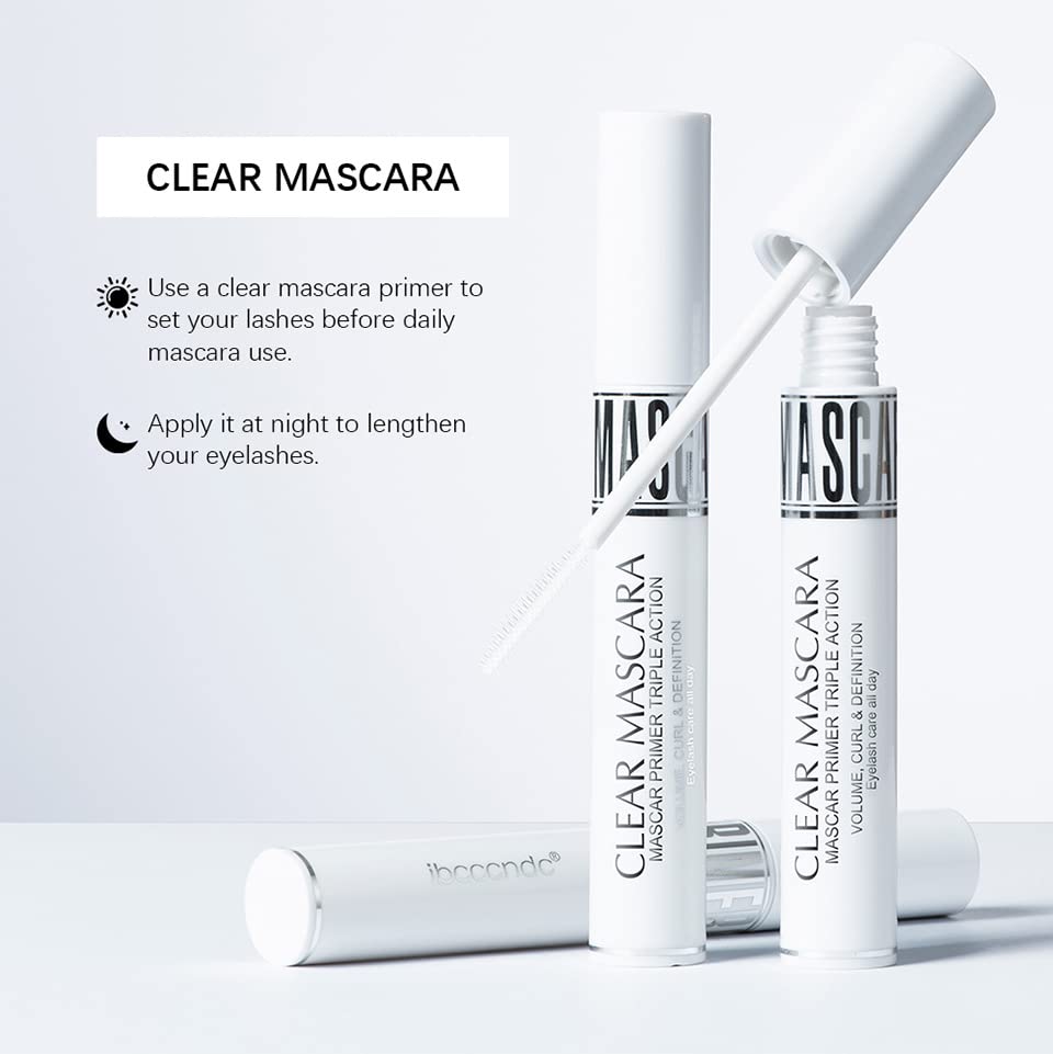 WALULAN Eyelash Lash Primer Waterproof and Sweatproof Natural Lash Defining Mascara White Volume and Length Clear Primer Mascara