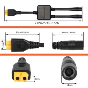 KarlKers DC 8mm to XT60 Connector, DC 8mm Y Parallel Adapter, XT60 Extension Cable with Reverse Current Protection, DC 8mm to XT60 Y Splitter for Lipo Battery Pack EFDELTA River Portable Power Station