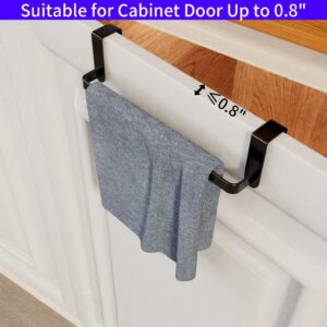 Qflushor Cabinet Door Organizer with Towel Bar, Cutting Board Organizer with Towel Holder, Over The Cabinet Door Organizer, Kitchen Cabinet Organizer for Pantry, Baking Sheet, Plastic Wrap, Black