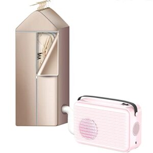 Mini Clothes Dryer, Rapid Heating Mini Dryer Efficient for Home for Travel (Lotus Root Color and Clothes Drying Bag)