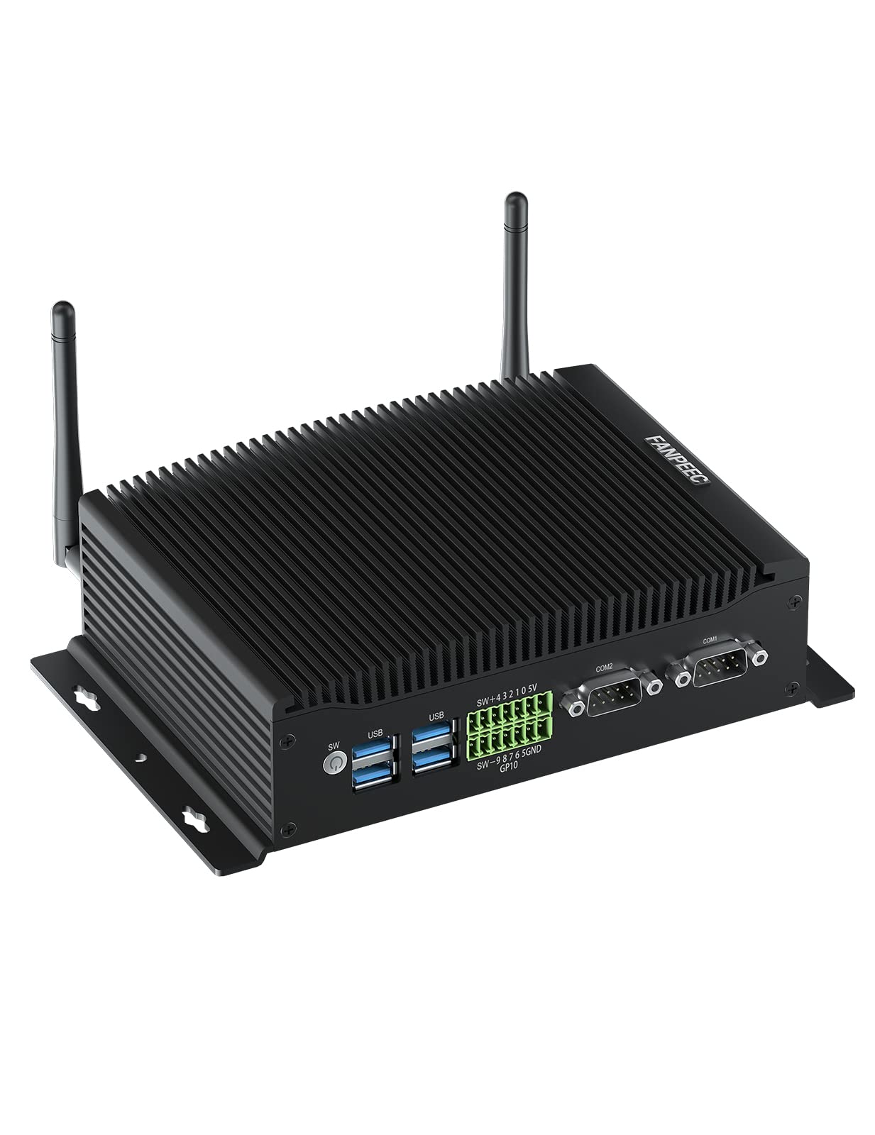 FANPEEC Core i5 8260U Fanless PC Windows 11 Pro Mini PC 8GB RAM 128GB SSD, Industrial PC 4K HD+HD+DP, WiFi 5, BT 4.2, GPIO, 2xGigabit LAN, Desktop PC Wake On LAN, Mini Computer