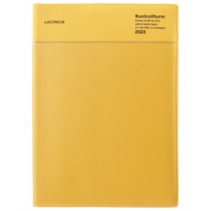 laconic lim84-210ye weekly planner, starts march 2023, b6, yellow