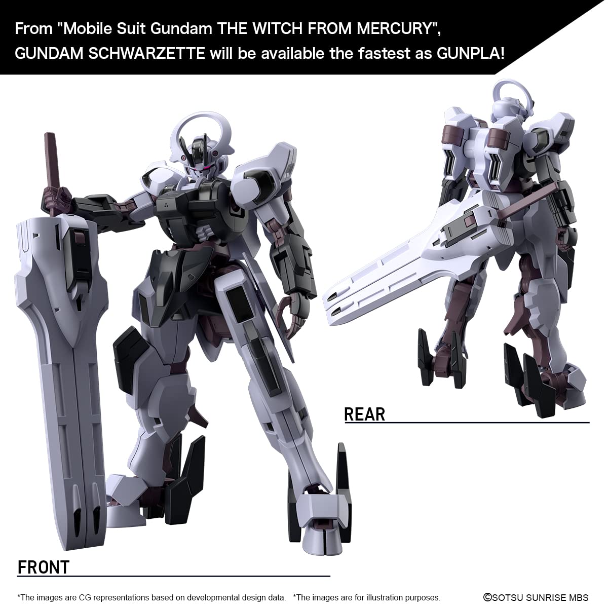 BANDAI NAMCO Entertainment Gundam The Witch from Mercury - HG 1/44 Gundam Schwarzette - Model Kit