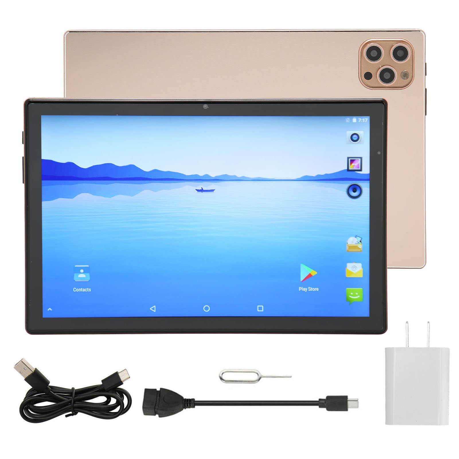 Airshi Tablet PC, Tablet 6G RAM 128G ROM Octa Core Processor 5G 2.4G WiFi Support Call for Home for Travel (US Plug)