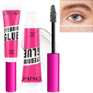 tinted thickening brow mascara,brow fast sculpt,waterproof, transfer-proof, brush to fill in eyebrows and cover gray hairs - cruelty free - light medium brown (2pcs 09 transparent brow glue)