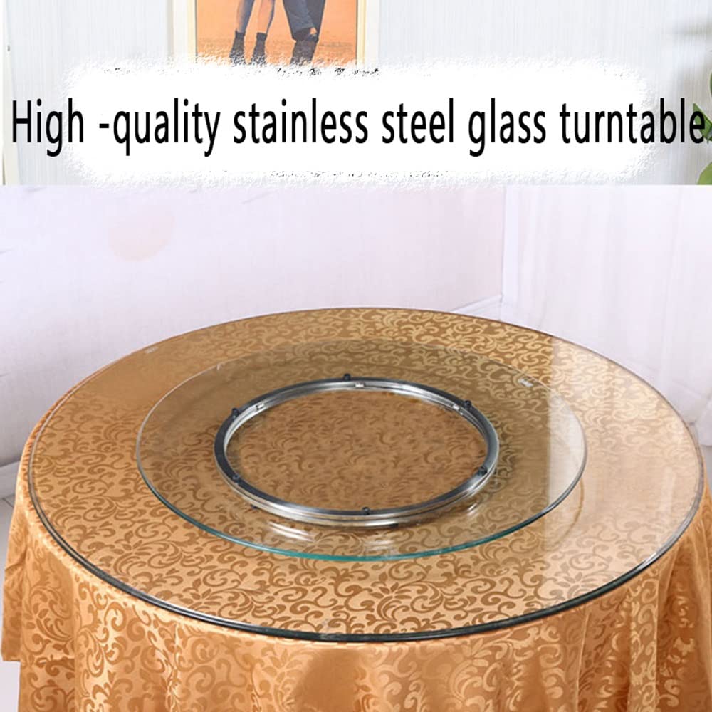 WEBUP Round Glass Tabletop Lazy Susan Rotating Serving Tray Heavy Duty Turntable For Dining Table, 26in/30in/34in/38in Large Swivel Plate, Transparent (Size : 68cm/26inch)
