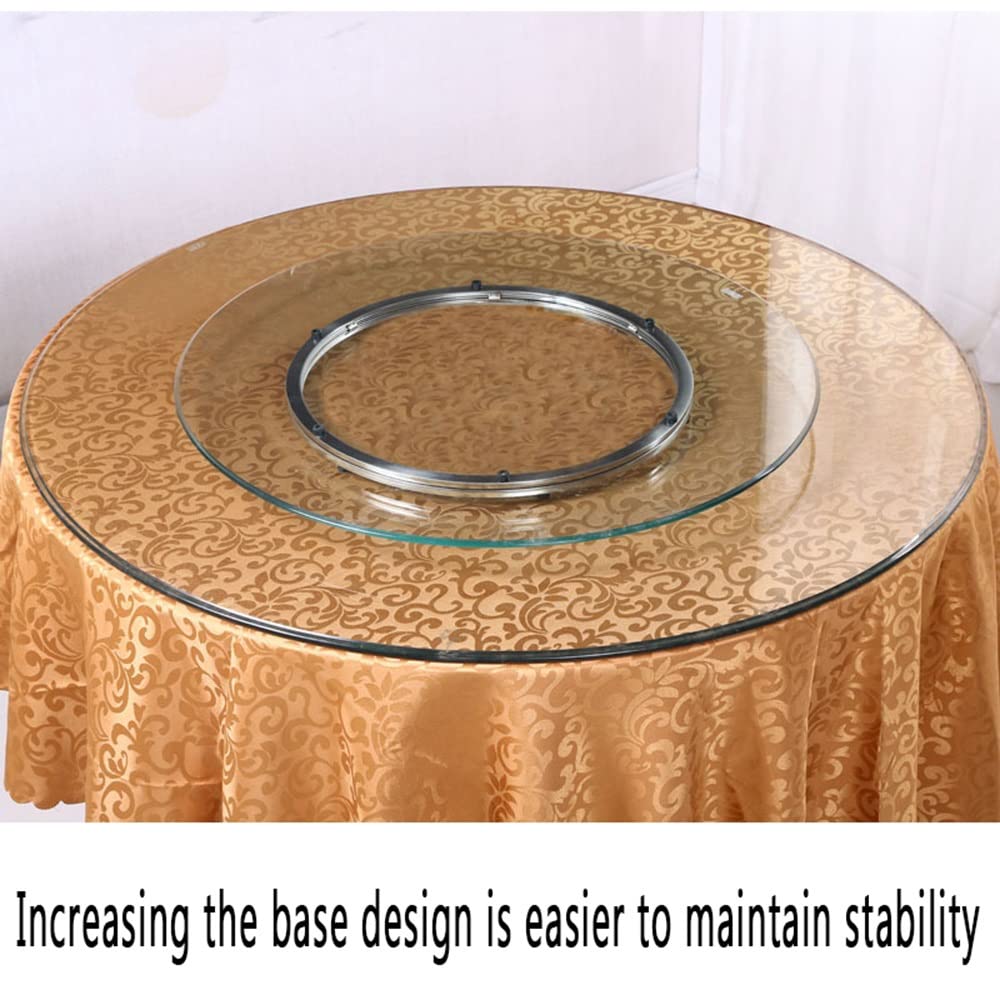 WEBUP Round Glass Tabletop Lazy Susan Rotating Serving Tray Heavy Duty Turntable For Dining Table, 26in/30in/34in/38in Large Swivel Plate, Transparent (Size : 68cm/26inch)