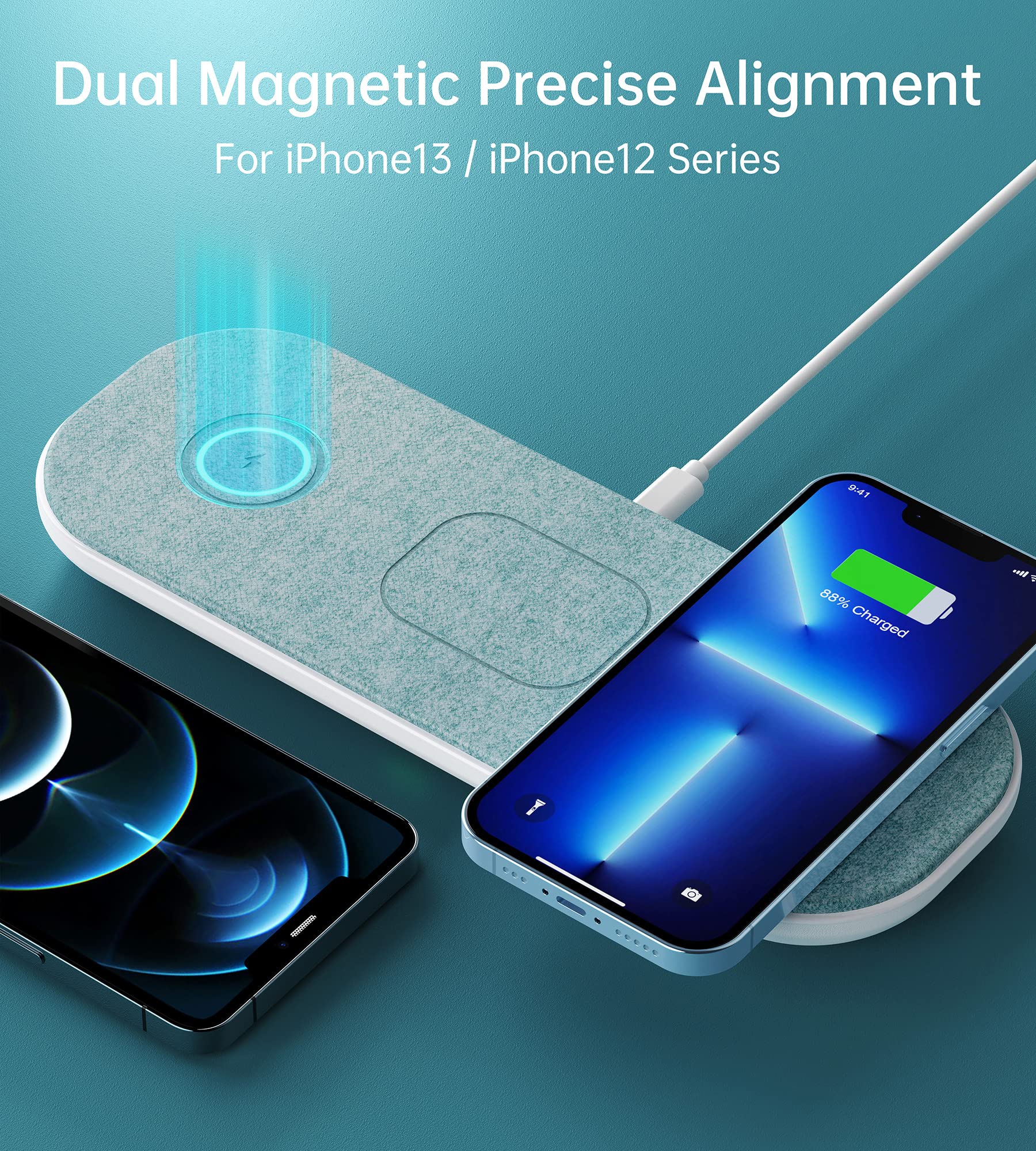 Magnetic Wireless Charger, 30W Fast Wireless Charging Pad Compatible with MagSafe Charger, 3 in 1 Compatible with iPhone 15/14/13/12 Pro Max Plus Mini,Wireless Phone Charger for Galaxy S23/S22/S21/S20