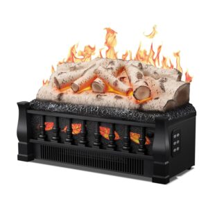 havato electric fireplace log set heater, 21" vintage design portable freestanding fireplace log heater,realistic flames,overheated protection,realistic ember bed for home and office,750w/1500w