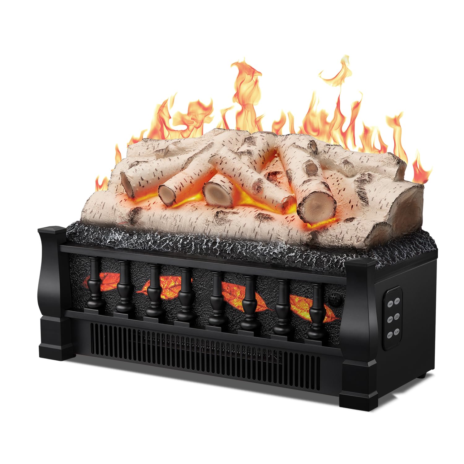 Havato Electric Fireplace Log Set Heater, 21" Vintage Design Portable Freestanding Fireplace Log Heater,Realistic Flames,Overheated Protection,Realistic Ember Bed for Home and Office,750W/1500W