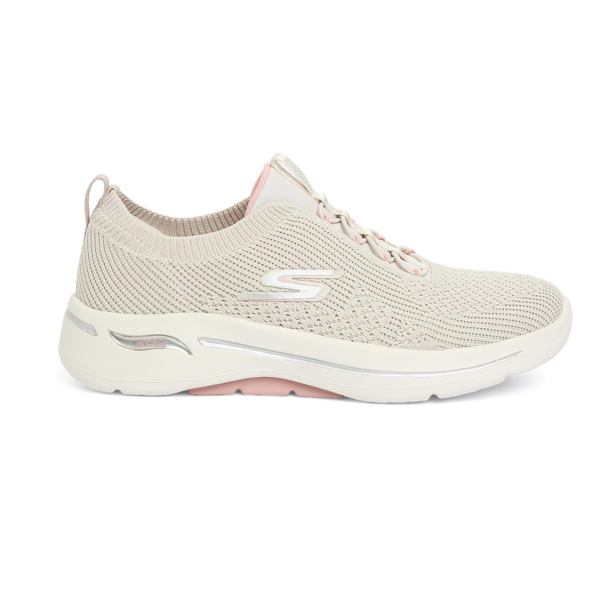 Skechers Go Walk Arch Fit - Crystal Waves Taupe/Pink 9 B (M)