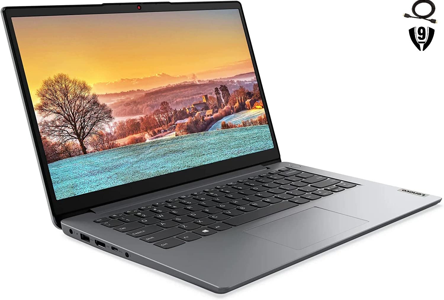 Lenovo IdeaPad 1i Laptop, 14.0" HD Display, Intel Pentium N5030, 4GB RAM 128GB eMMC Storage, Webcam, HDMI, WiFi, Bluetooth, Windows 11 Home in S Mode, Silver, Office 365 1 Year Included