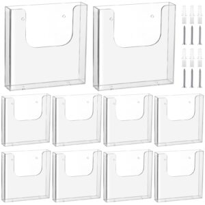 10 pcs brochure holder 6.4 x 6.5 inches acrylic flyer holder wall mounted magazine holder clear document holder plastic hanging mail holder for wall hanging brochure display for office class supplies