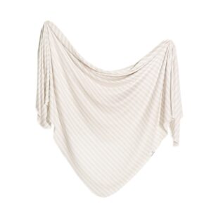 copper pearl large premium knit baby swaddle receiving blanket coastal
