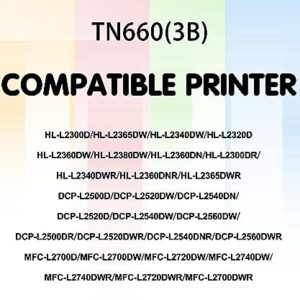 Green Toner Supply (Pack of 3) Replacement for Brother TN660 Toner Cartridge TN630 (TN 630 660) Work for HL-L2300D HL-L2305W HL-L2320D HL-L2340DW HL-L2360DW HL-L2380DW MFC-L2700DW Printer