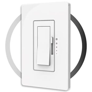 HitLights DimTech Smart Dimmer Switch for LED Lights, Controls DriveTech LED Dimmable Drivers Wirelessly, Works with Alexa and Google Home, Neutral Wire Required, Loads 700W, White Faceplate Included