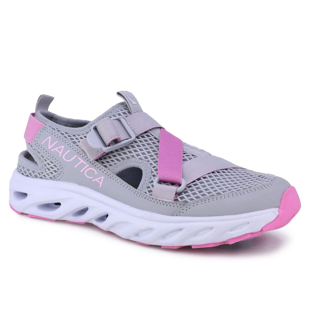 Nautica Womens Water Shoes Jogging Quick Dry Pool Sports Sneaker-Aslin-Grey Pink-6