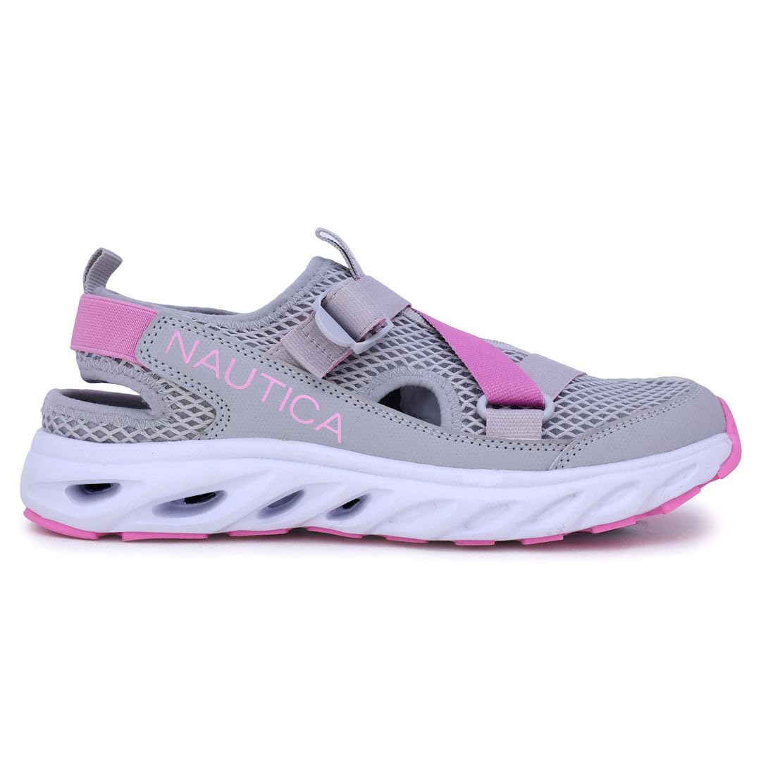 Nautica Womens Water Shoes Jogging Quick Dry Pool Sports Sneaker-Aslin-Grey Pink-6