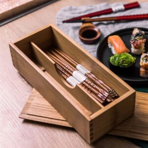 SHERCHPRY Seasoning Organizer Wooden Cutlery Box with Lid Small Drawer Organizer Kitchen Cutlery Organizer Silverware Storage Box Container for Spoon Chopsticks Forks Silverware Organizer