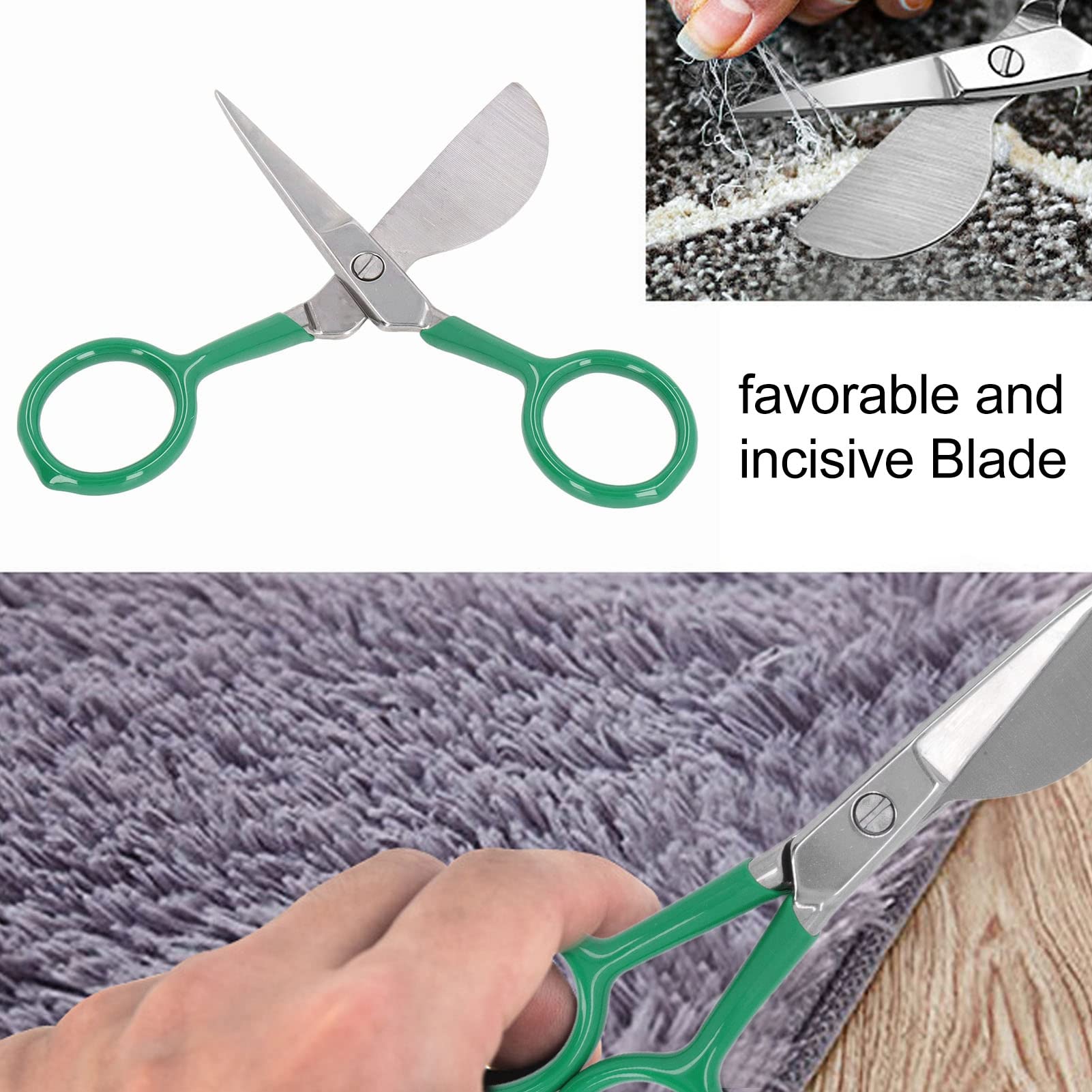 Carpet Cutter, Easy To Grip Ergonomic Handle Stainless Steel Duckbill Shaped Tufting Carpet Scissors for Decal Work for Rug Making