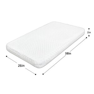 YENING Pack N Play Mattresses for Crib Tollder Playpen Mattress Baby Playard Breathable Memory Foam Infant Matress 38" x 26" x 2"