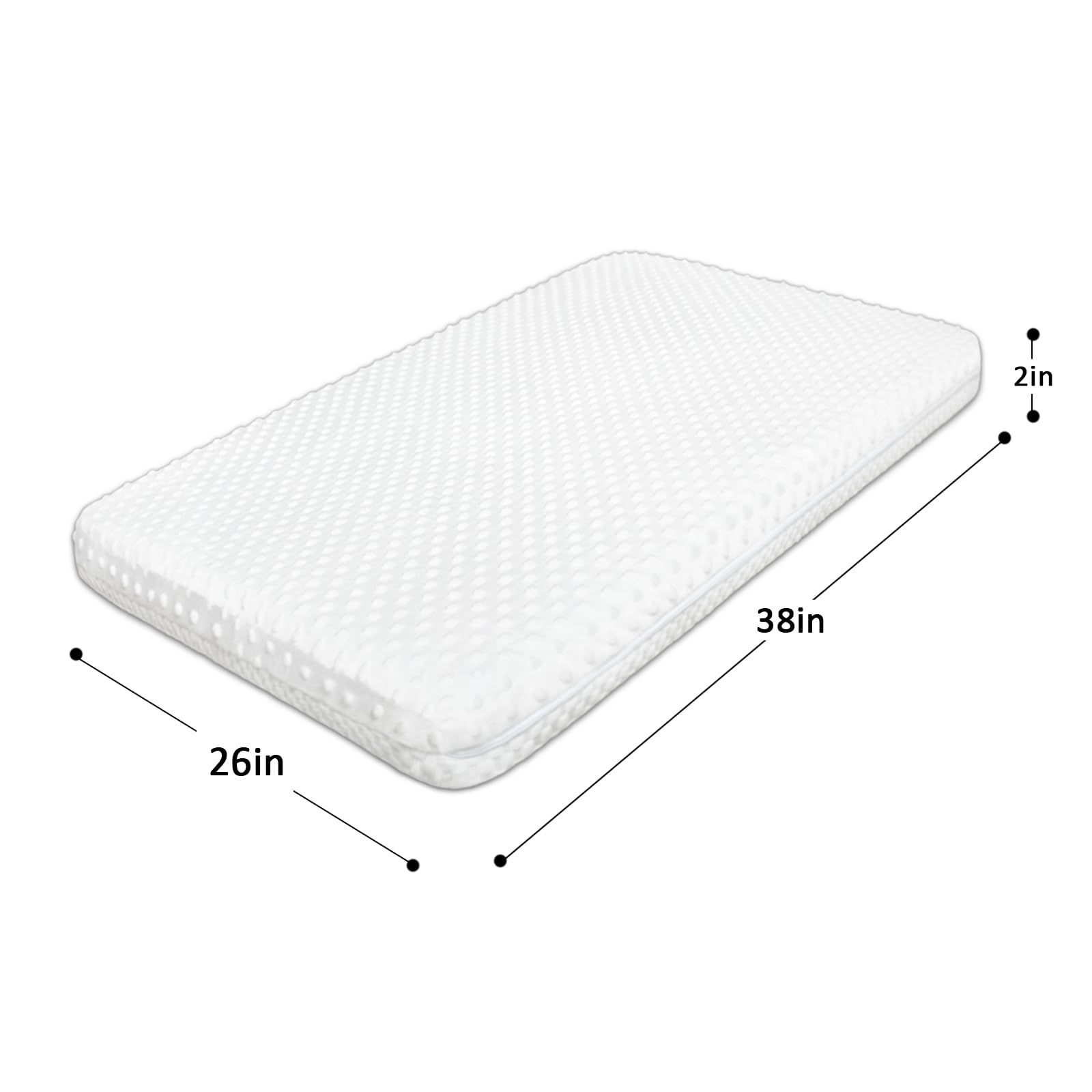 YENING Pack N Play Mattresses for Crib Tollder Playpen Mattress Baby Playard Breathable Memory Foam Infant Matress 38" x 26" x 2"