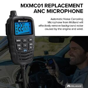 Midland – MXMC01 | Replacement Microphone for MXT275 & MXT575 – ANC Automatic Noise Canceling Electronic Microphone – Off-Roading Loud and Open-Air Vehicle - GMRS Farming Overlanding